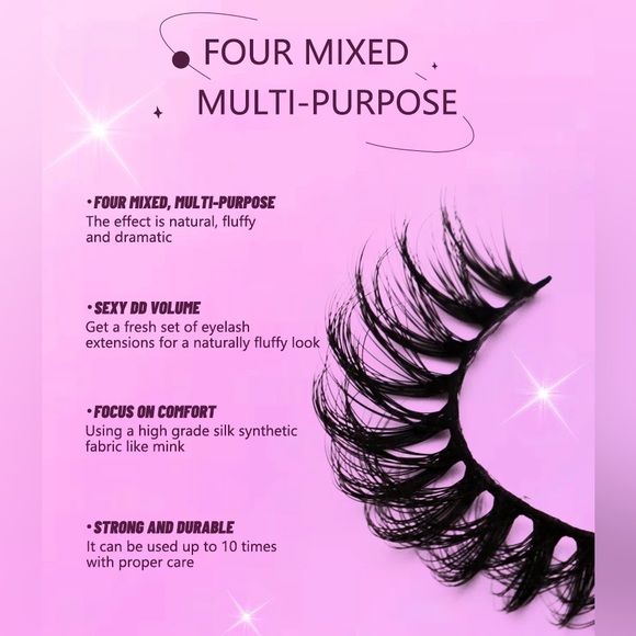 Brand New Set of 7 Fake Eyelashes | 16mm - Picture 5 of 6
